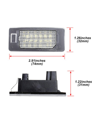 Luz LED para matrícula de coche, lámpara de 2 piezas para VW Golf Mk6 Mk7 Plus Jetta MK6 Passat B6 B7 Polo Touareg Mk2 Tiguan To