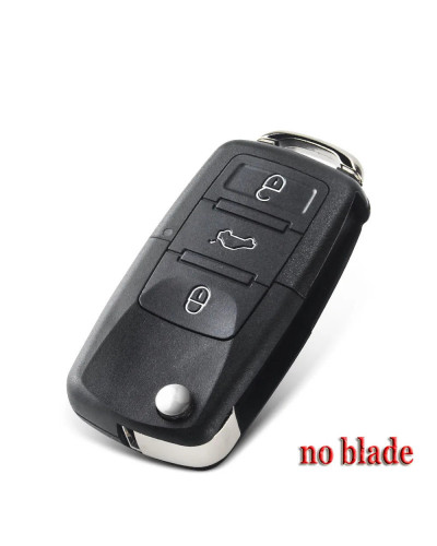 KEYYOU carcasa de llave remota abatible modificada para Volkswagen, VW, Polo, Passat B5, Golf MK5, Beetle, 3 botones, reemplazo 