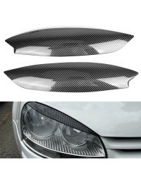 Cubierta de párpados de cejas para faros de coche, pegatina de fibra de carbono, accesorios decorativos para VW GOLF 5 MK5 Volks