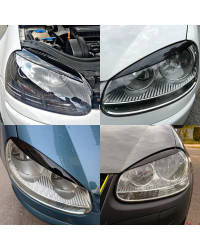 Cubierta de párpados de cejas para faros de coche, pegatina de fibra de carbono, accesorios decorativos para VW GOLF 5 MK5 Volks