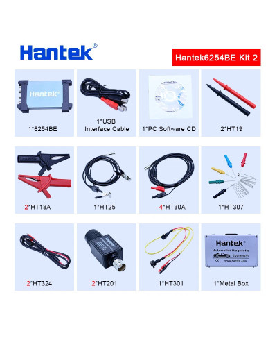 Hantek 6254BE Digital oscilloscope kit 250MHz Bandwidth Automotive Osc