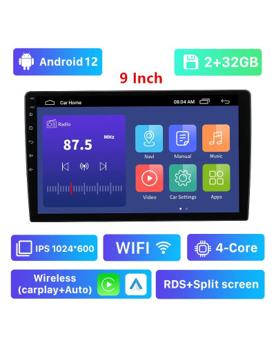 Radio con GPS para coche, reproductor Multimedia con Android 13, 7, 9, 10 pulgadas, 2 din, Carplay, Universal, estéreo, para hyu