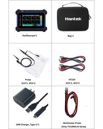 Hantek TO1112D Touch Screen Tablet Oscilloscope 2 Channels Portable US