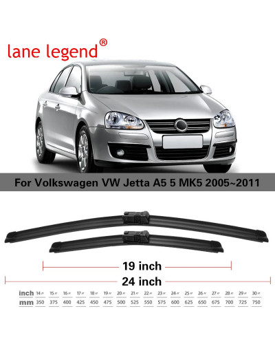 Limpiaparabrisas delantero para coche, accesorios de ventana para Volkswagen VW Jetta A5 5 MK5 2005 ~ 2011, 2006, 2007, 2008