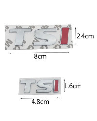 Pegatinas de Metal rojo TSI para coche, emblema, insignia, calcomanía, estilo de coche para VW Polo, Golf 5, 6, 7 CC, Passat B5,