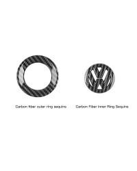 Logotipo de fibra de carbono ABS para volante de coche, insignia adhesiva para VW GTI Passat B6 Golf 4 5 7 Polo Jetta Caddy Beet