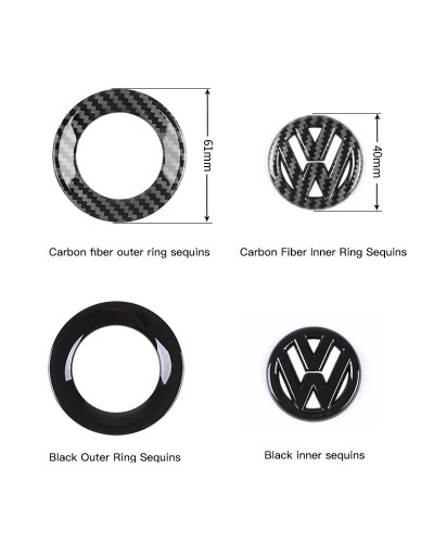 Logotipo de fibra de carbono ABS para volante de coche, insignia adhesiva para VW GTI Passat B6 Golf 4 5 7 Polo Jetta Caddy Beet