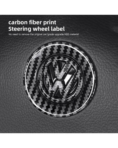 Logotipo de fibra de carbono ABS para volante de coche, insignia adhesiva para VW GTI Passat B6 Golf 4 5 7 Polo Jetta Caddy Beet