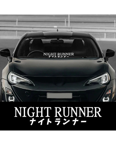 NIGHT RUNNER-pegatina JDM para parabrisas de coche, calcomanía para ventana de carrocería para VW, Tesla, Honda, Toyota, BMW, Au