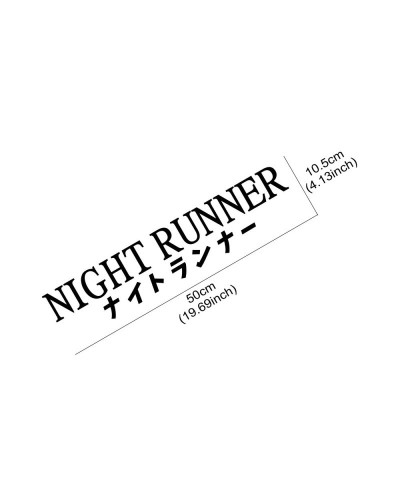 NIGHT RUNNER-pegatina JDM para parabrisas de coche, calcomanía para ventana de carrocería para VW, Tesla, Honda, Toyota, BMW, Au