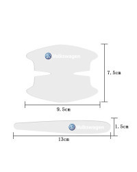 Accesorios de película protectora para coche, pegatina de goma para manija de puerta, calcomanías para VW Polo Golf GTI Passat T