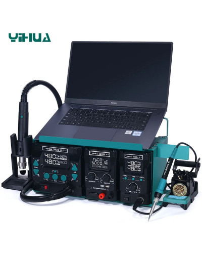 YIHUA 813 Soldering Iron Hot Air Gun Station DC Power Supply 3 in 1 Re