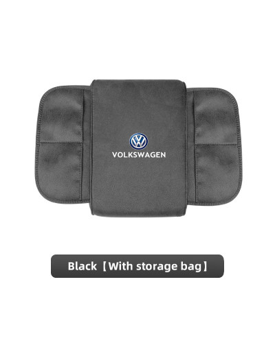 Caja de reposabrazos de cuero para Interior de coche, bolsa de almacenamiento miscelánea para VW Golf Amarok T5 Phaeton Teramont