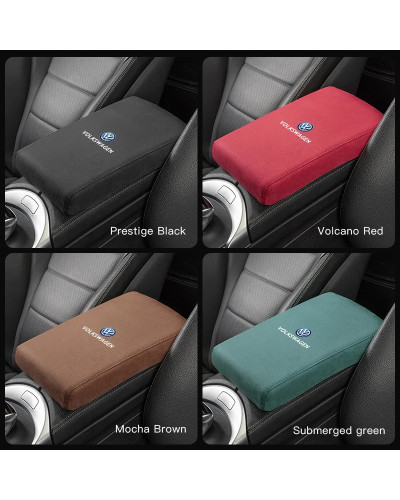 Caja de reposabrazos para coche, alfombrilla de gamuza para aumentar, almohadilla de mano para VW Golf Amarok T5 Phaeton Teramon