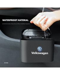 Cubo de basura colgante para coche, caja de basura con emblema automático para VW GTI, Polo, Golf, Passat, Tiguan, Arteon, Touar