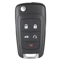 Keyecu 5 Buttons Flip Remote Car Key Fob 433Mhz ID46 Chip for Chevrolet Malibu Impala Cruze FCC ID: KR55WK50073, OHT01060512