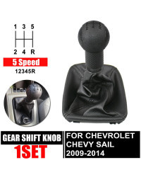 Perilla de cambio de marchas Manual de 5 velocidades, cubierta de palanca de cambios negra MT para Chevrolet Chevy Sail 2009-201