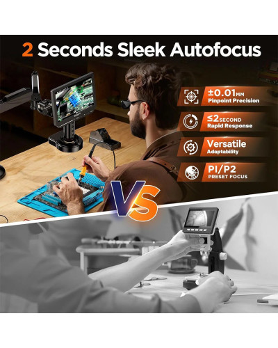 Elikliv EM4K-AF Flex 10.1'' Autofocus Digital Microscope 4K Soldering 