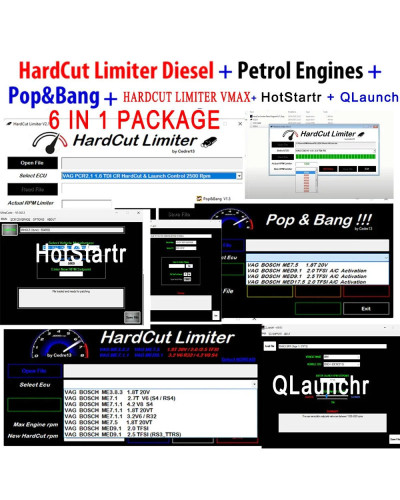 ECU Software 6 IN 1 Pops and Bangs + New HardCut Limiter Diesel +Petro