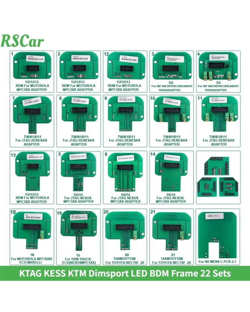 2024NEW Original Full Set 22pcs BDM Adapters for K-G K-S FGTECH BDM100