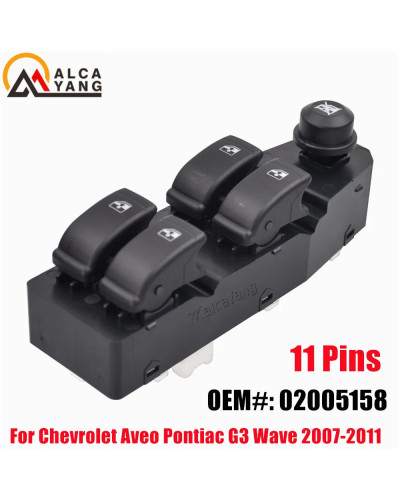 Botón de interruptor regulador de ventana de energía eléctrica de coche, 202005158 para Chevrolet Aveo Pontiac G3 Wave 2007 2008