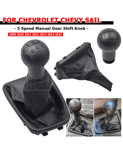 Perilla de palanca de cambios Manual de 5 velocidades, pomo de palanca de cambios, palanca de buje, bota Gaitor para Chevrolet S