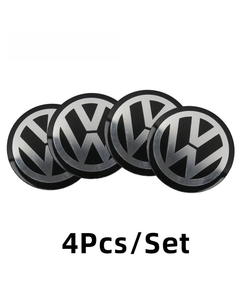 Pegatinas de tapa de cubo de rueda con emblema de coche, 4 piezas, 56mm, para VW GTI R Line Polo Golf Passat Scirocco Tiguan Jet