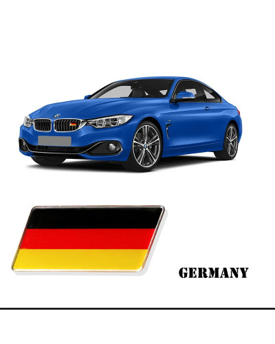 Gtinthebox-insignia Universal con emblema de la bandera de Alemania y Europa, placa de aluminio con rejilla, compatible con BMW,