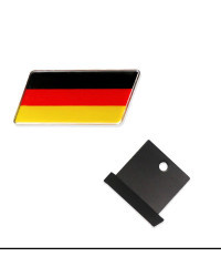 Gtinthebox-insignia Universal con emblema de la bandera de Alemania y Europa, placa de aluminio con rejilla, compatible con BMW,