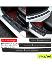 Pegatina antiarañazos para placa de alféizar de puerta de coche, calcomanías de protección de maletero para VW, Polo, Golf, Pass