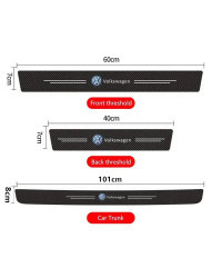 Pegatina antiarañazos para placa de alféizar de puerta de coche, calcomanías de protección de maletero para VW, Polo, Golf, Pass