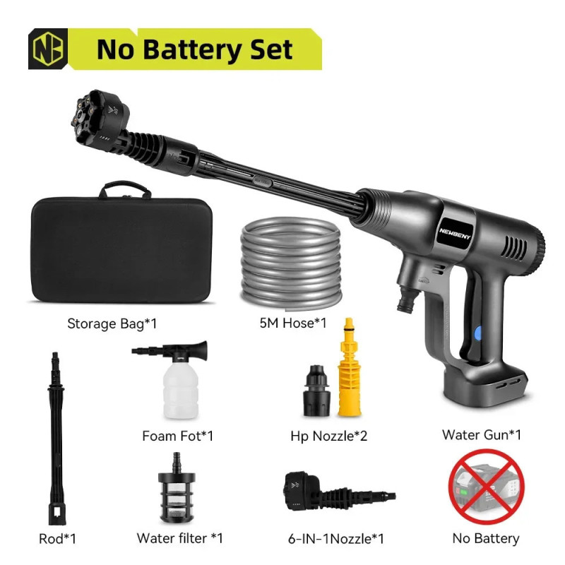 NEWBENY 200Bar Brushless Electric High Pressure Washer 3Gear Cordless Car Cleaning Garden Irrigation Tool For Makita 18V Battery