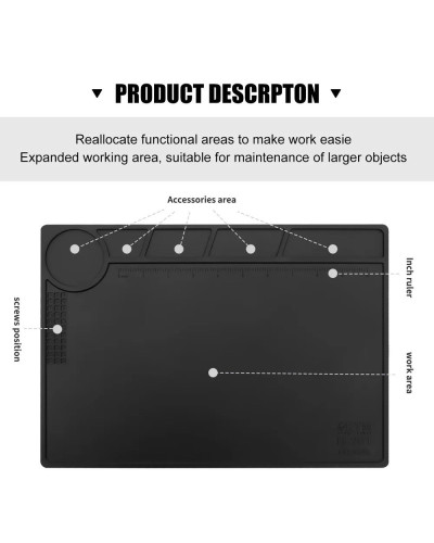 Heat Insulation Pad ESD Soldering Working Mat Magnetic Silicon Mat Rep