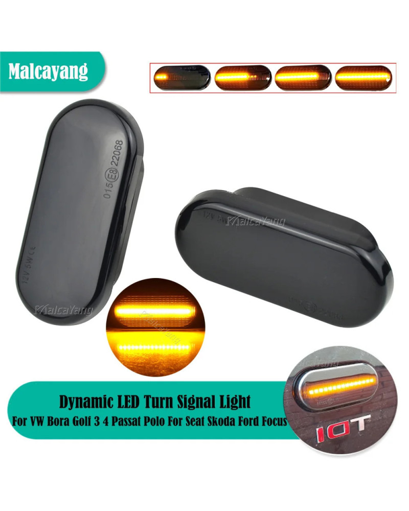 Indicador lateral dinámico para coche, luz intermitente secuencial para VW, Golf 3, 4, MK3, MK4, Passat 3BG, Polo 6N, 9N, Bora, 