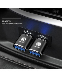 Adaptador USB tipo C a OTG, conector Convertidor para VW GTI, Polo, Golf, Passat, Tiguan, Arteon, Touareg, Taigo, Caddy, Jetta, 