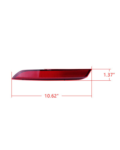 Reflector de parachoques trasero sin luz, lente roja izquierda, compatible con VW Polo 2014-2017 Hatchback