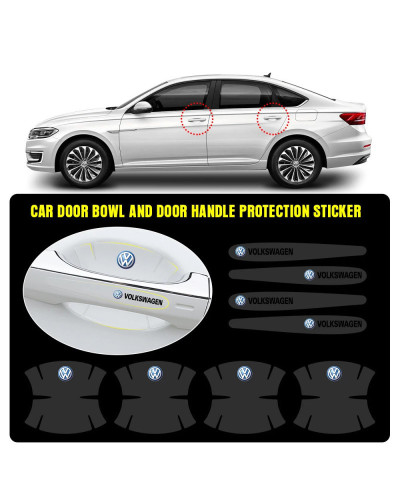 Película protectora transparente para manija de puerta de coche, calcomanías antiarañazos para Volkswagen, Vw, Golf, GTI, Polo, 