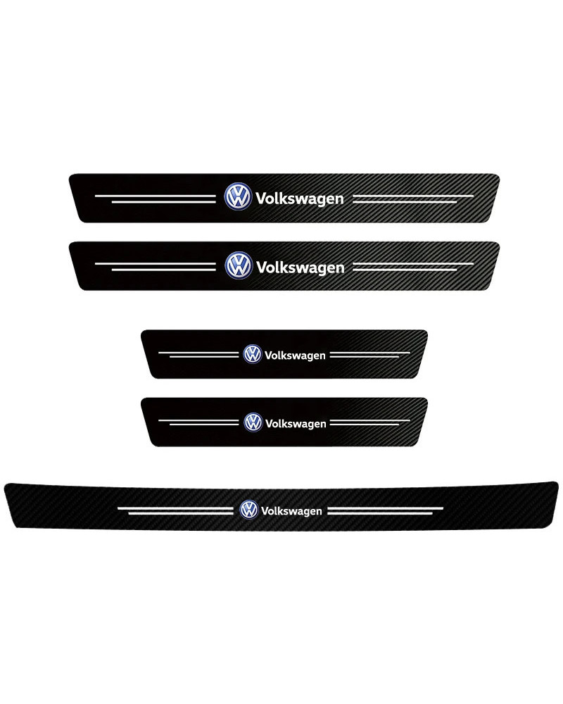 Pegatina protectora de alféizar de puerta de coche de fibra de carbono de alta calidad para VW Golf, Tiguan, Jetta, Transporter,