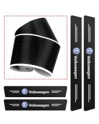 Pegatina protectora de alféizar de puerta de coche de fibra de carbono de alta calidad para VW Golf, Tiguan, Jetta, Transporter,