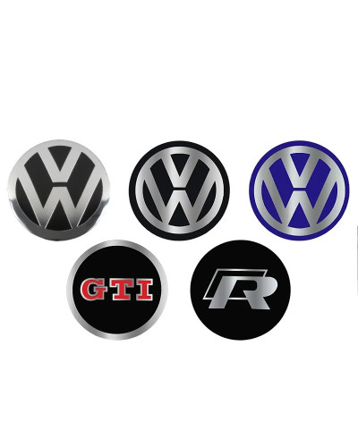 Tapas de cubo de rueda de coche con emblema de aluminio, 4 piezas, 56mm, pegatina para VW GTI, Polo, Golf, Passat, Tiguan, Arteo