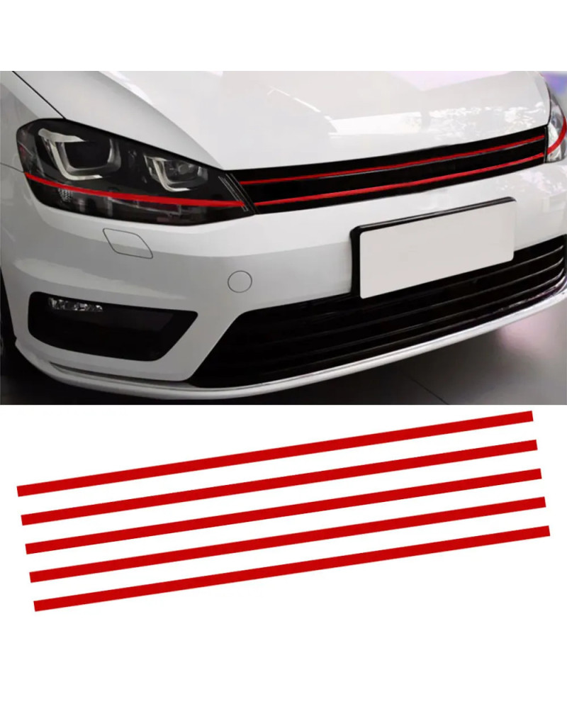 Pegatinas de tiras reflectantes rojas para coche, molduras de rejilla delantera de capó, accesorios de decoración para VW Lada P