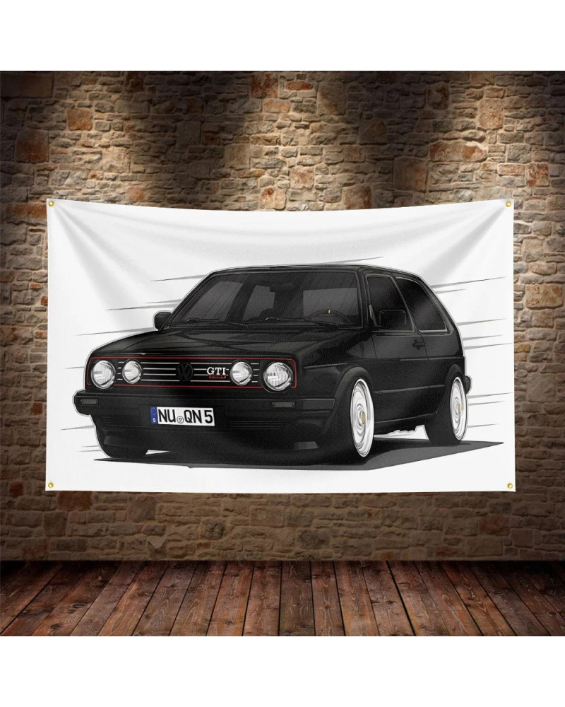 Bandera de coche de carreras VW, cartel impreso de poliéster para decoración, 3x5 pies