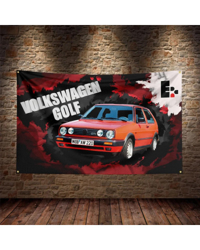 Bandera de coche de carreras VW, cartel impreso de poliéster para decoración, 3x5 pies