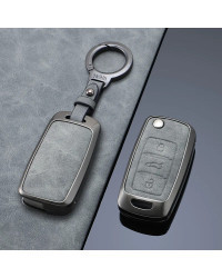 Funda de cuero para llave de coche, accesorio Protector de aleación de Zinc para Vw Volkswagen Touareg 2019, 2020, 2021, 2022