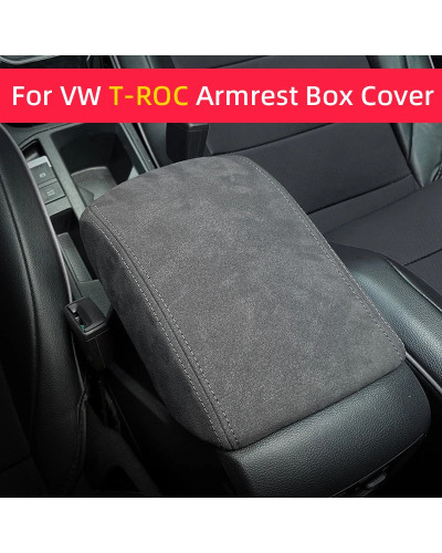 Funda protectora de cuero para Reposabrazos de consola central Volkswagen, accesorios para VW t-roc Troc 2019, 2020, 2021, 2022,