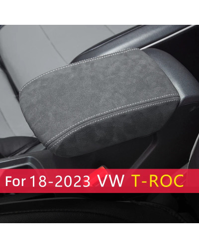 Funda protectora de cuero para Reposabrazos de consola central Volkswagen, accesorios para VW t-roc Troc 2019, 2020, 2021, 2022,