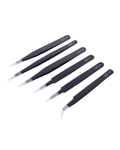 Anti-static ESD Stainless Steel Tweezers Set Maintenance Tools Industr