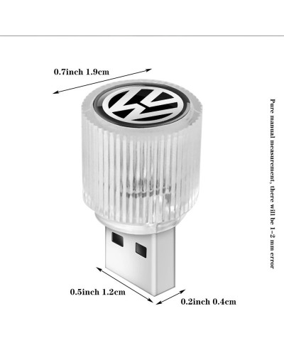 Mini USB LED para coche, luz ambiental, lámparas de ambiente decorativas para Volkswagen VW Golf Passat B6 Jetta Touran CADDY GT