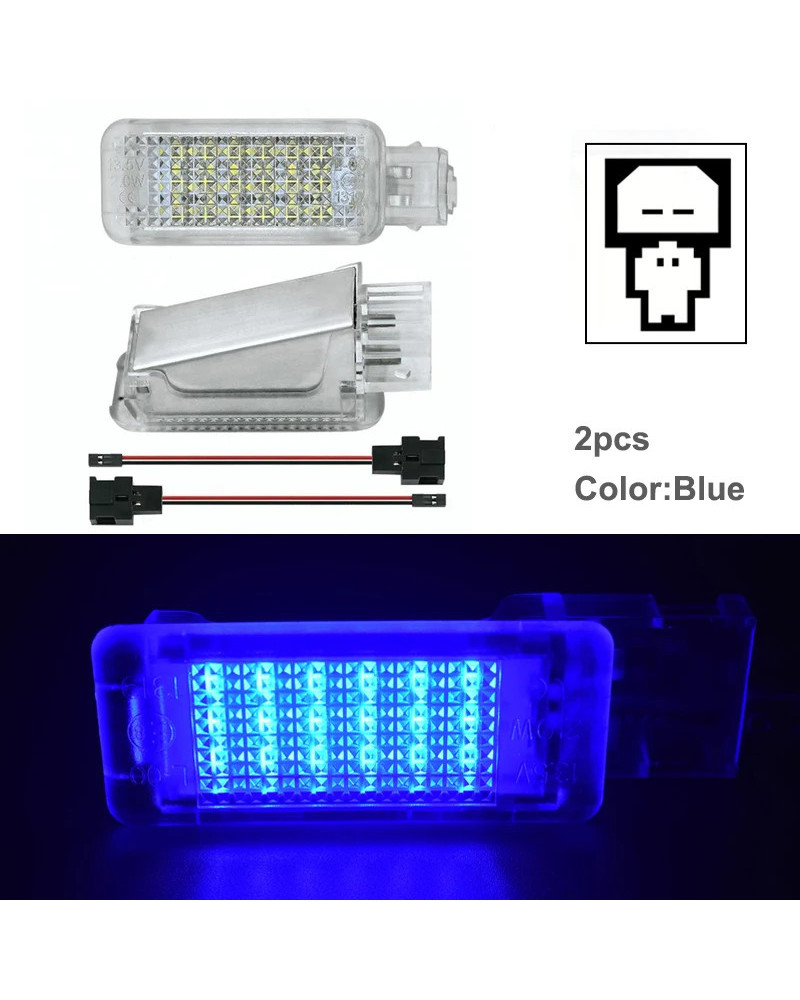 Luces LED para reposapiés de coche, lámparas para maletero de VW, Golf, Polo, Passat, Tiguan, Jetta, Caddy, Touareg, Scirocco, 2