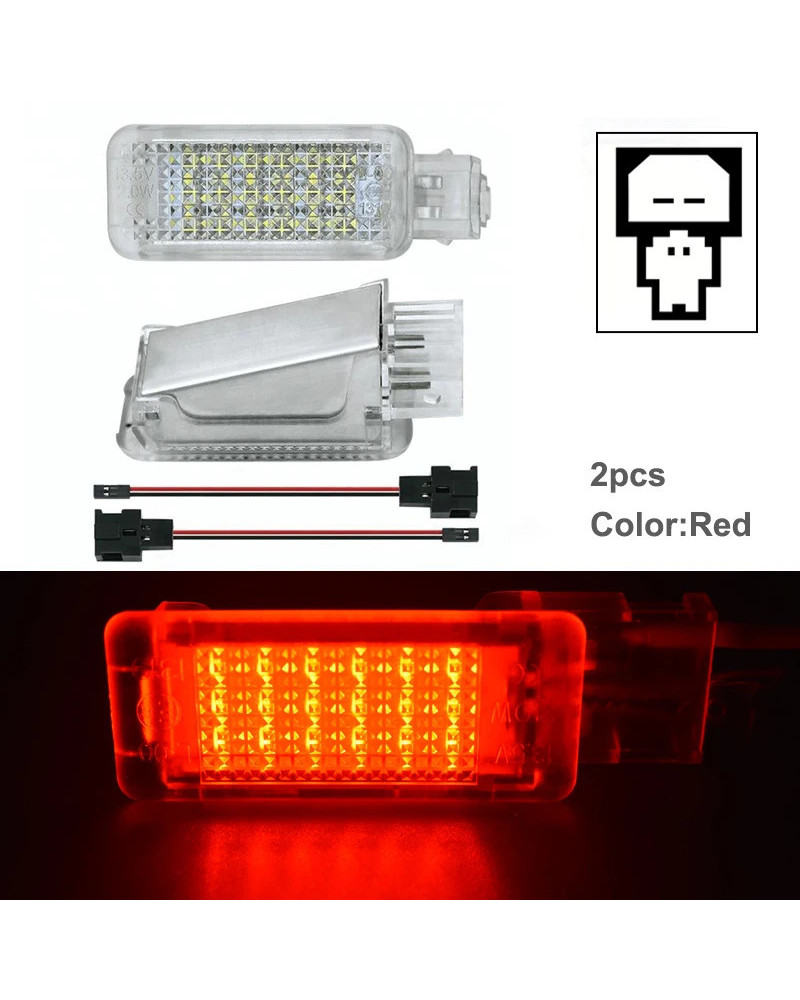 Luces LED para reposapiés de coche, lámparas para maletero de VW, Golf, Polo, Passat, Tiguan, Jetta, Caddy, Touareg, Scirocco, 2